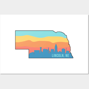 Nebraska Lincoln Skyline Sunset Posters and Art